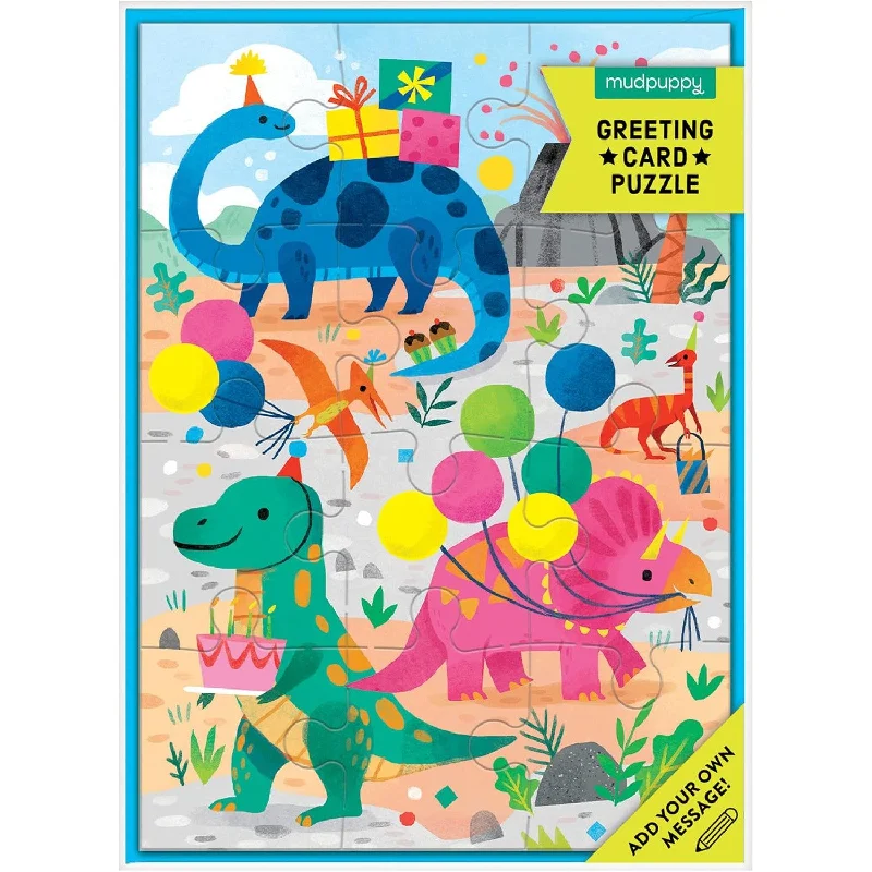 dino party greeting card puzzle