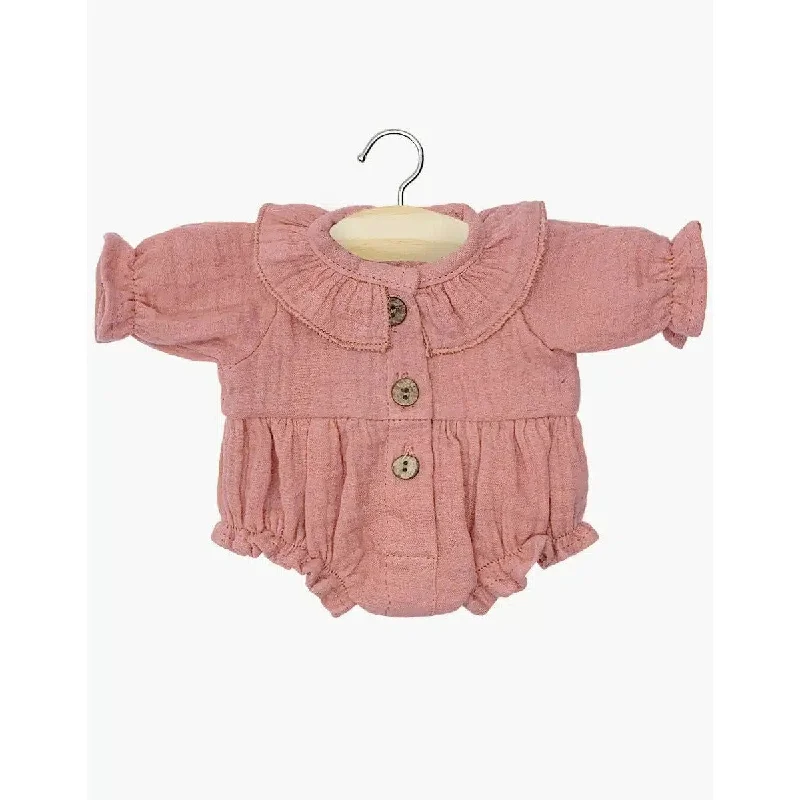 Minikane gordis Léonore romper in tea pink cotton gauze