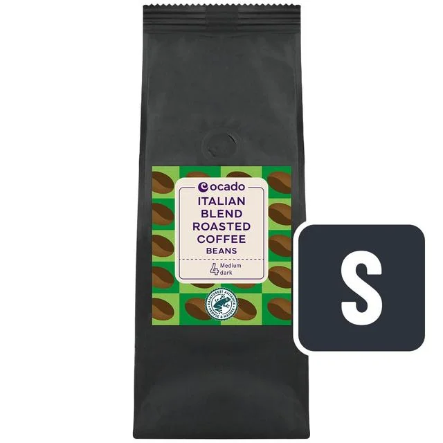 Ocado Italian Blend Roasted Coffee Beans   227g