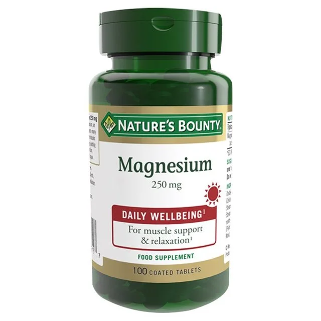 Nature's Bounty Magnesium Supplement Tablets 250mg    100 per pack