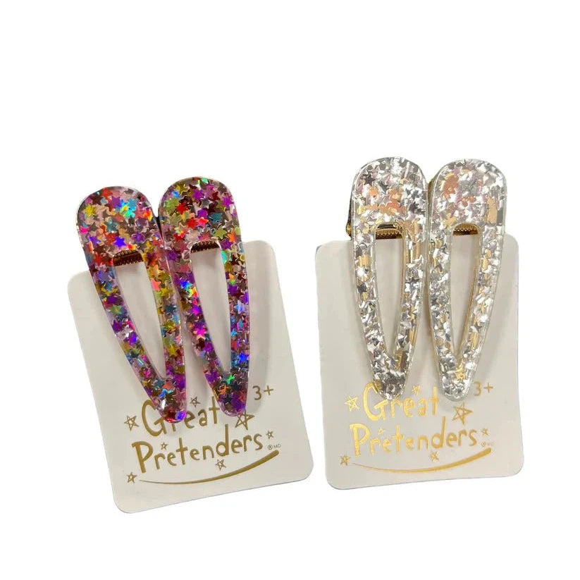 boutique gel sparkle hairclips 2 pc - assorted