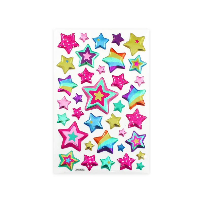 Super Puffy Sticker Rainbow Stars