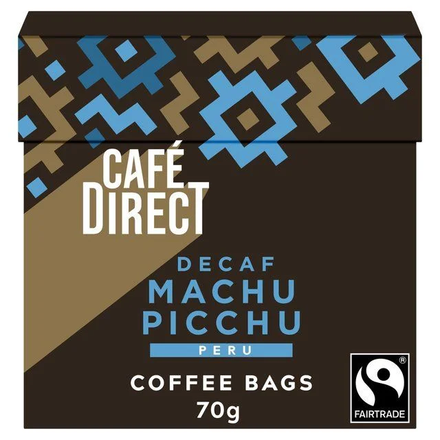 Cafedirect Fairtrade Machu Picchu Decaf Coffee Bags   10 per pack