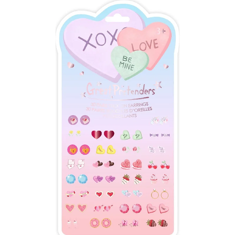 candy heart Valentine sticker earrings