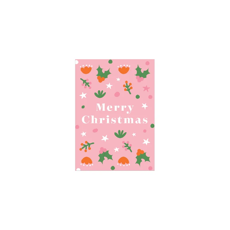 Iko Iko Mini Christmas Card Stars and Holly Merry Christmas