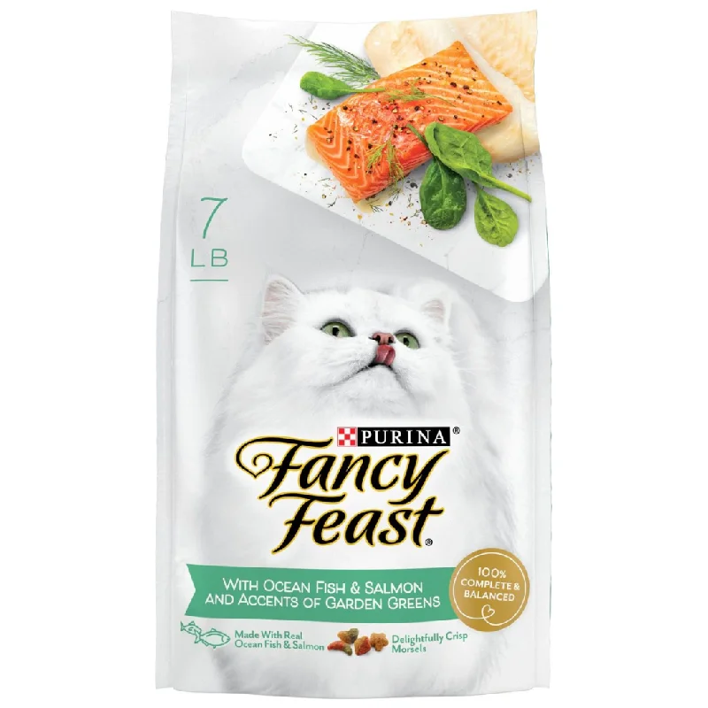    - Cat food for coat health  Fancy Feast Ocean Fish & Salmon Dry Cat Food