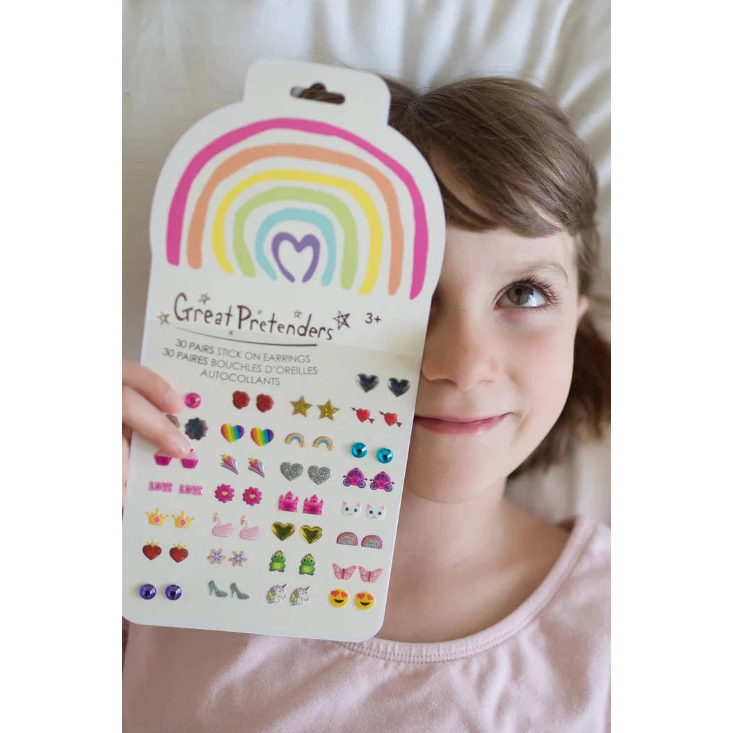 rainbow love sticker earrings