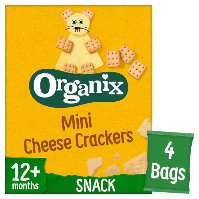 Organix Mini Organic Cheese Crackers Toddler Biscuits 12 mths+   80g