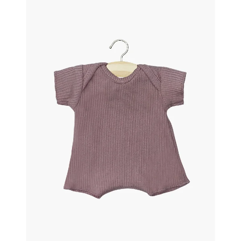 Minikane babies linen ribbed body shorts in dark orchid