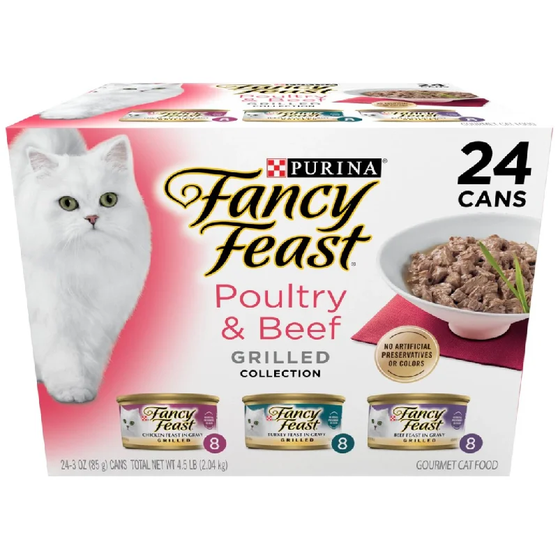    - Cat food nutritional analysis  Fancy Feast Grilled Chicken & Turkey & Beef Variety Wet Cat Food