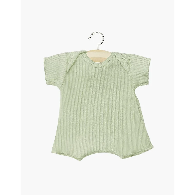 Minikane babies linen ribbed body shorts in light khaki