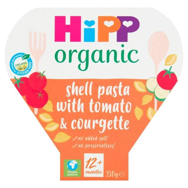 HiPP Organic Tomato & Courgette Shell Pasta Toddler Tray Meal 1-3yrs     230g