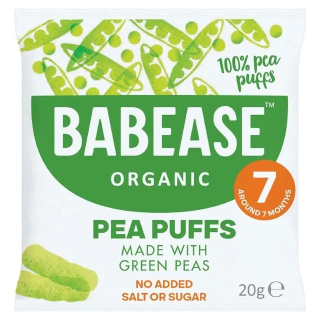 Babease Organic Baby Snack Pea Puffs 7 mths+   20g