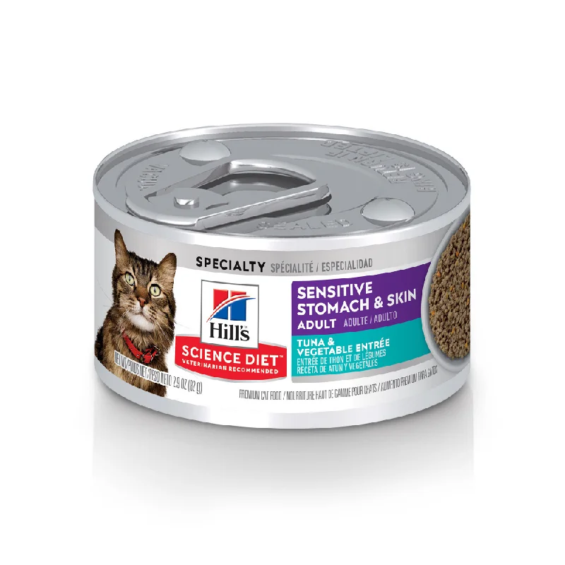 Cat FoodHill's Science Diet Adult Sensitive Stomach & Skin Tuna & Vegetable Entree Canned Cat Food