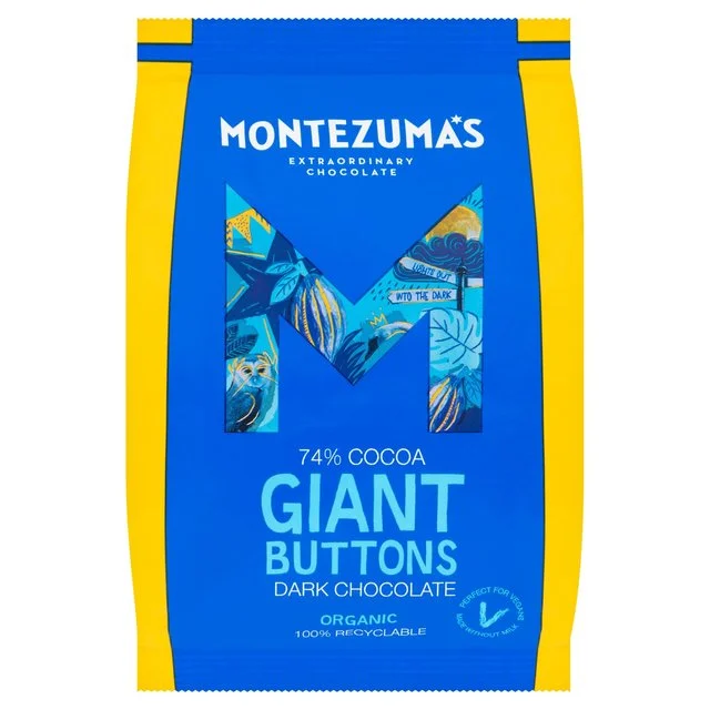 Montezuma's 73% Cocoa Dark Chocolate Giant Buttons   180g