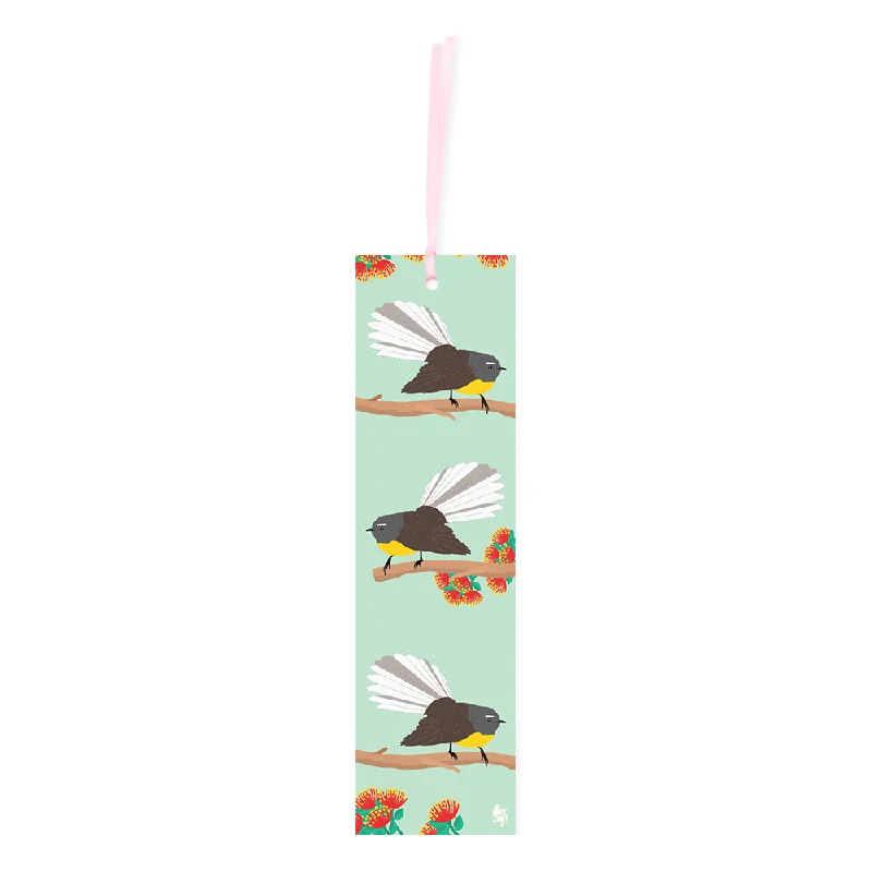 Iko Iko Double Sided Bookmark Kiwiana NZ Bird Piwakawaka