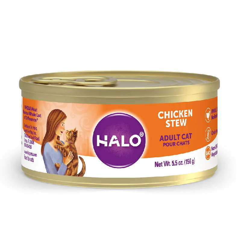    - Cat food for picky eaters  Halo Holistic Grain Free Adult Chicken Stew Canned Cat Food