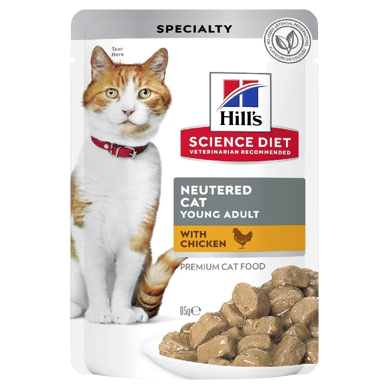 - Natural ingredient dog foodHill's Science Diet Young Adult Neutered Cat Chicken Cat Food Pouches 85g