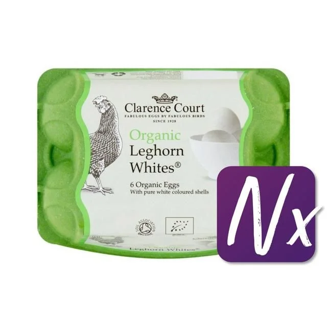 Clarence Court Organic Leghorn White Free Range Eggs   6 per pack