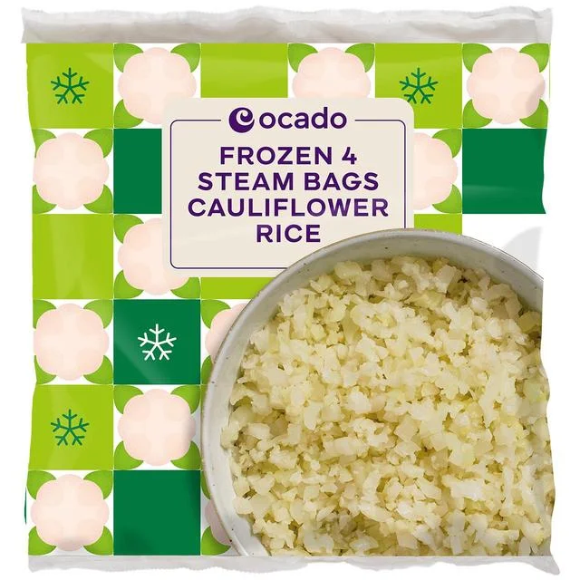 Ocado Frozen 4 Steam Bags Cauliflower Rice   600g