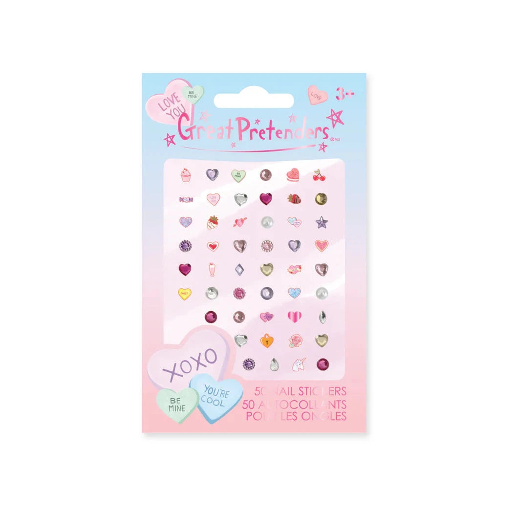 candy heart nail stickers