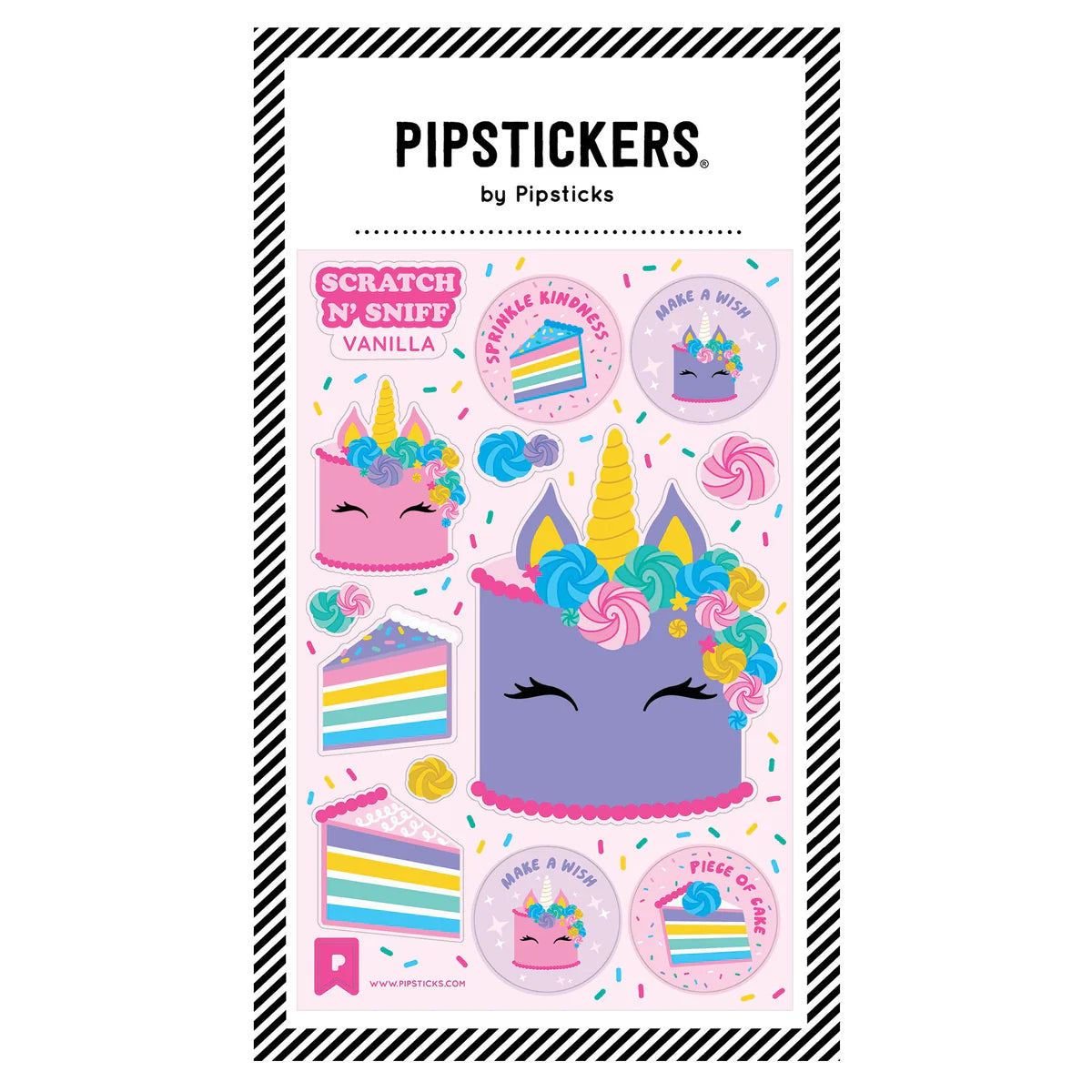 unicorn cake scratch and sniff sticker pack