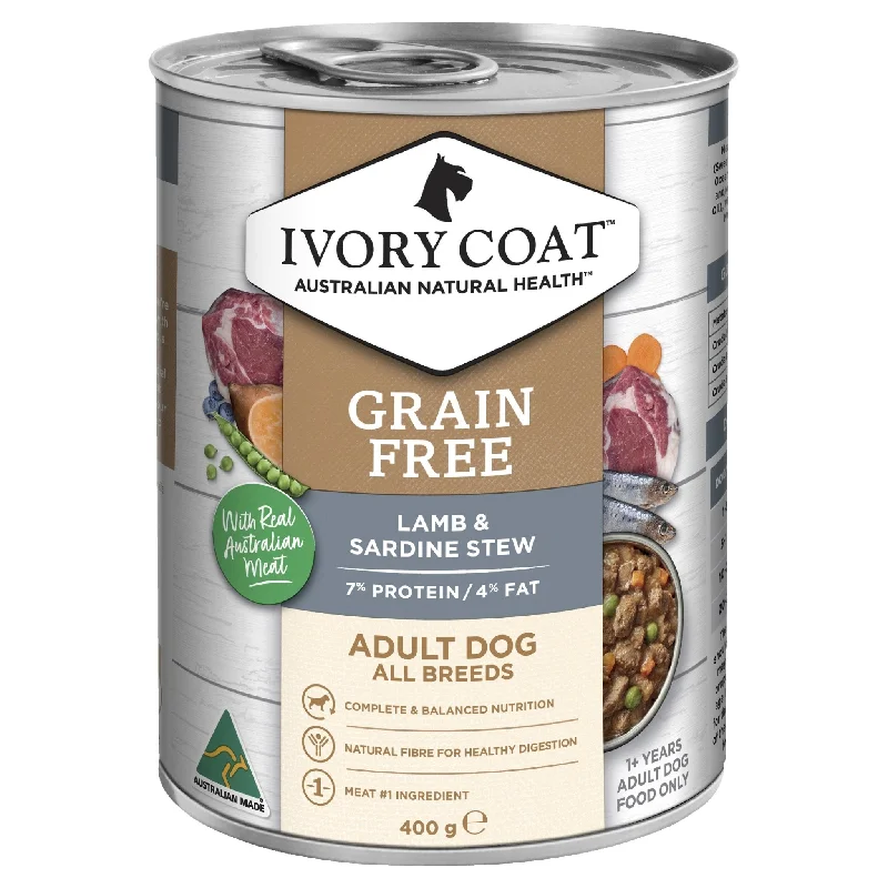 - The effect of dog food on dental healthIvory Coat Lamb and Sardine Stew Grain Free Wet Dog Food 12x400g