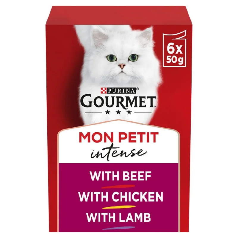    - Natural ingredient cat food  Gourmet Mon Petit Cat Food Pouches Meat