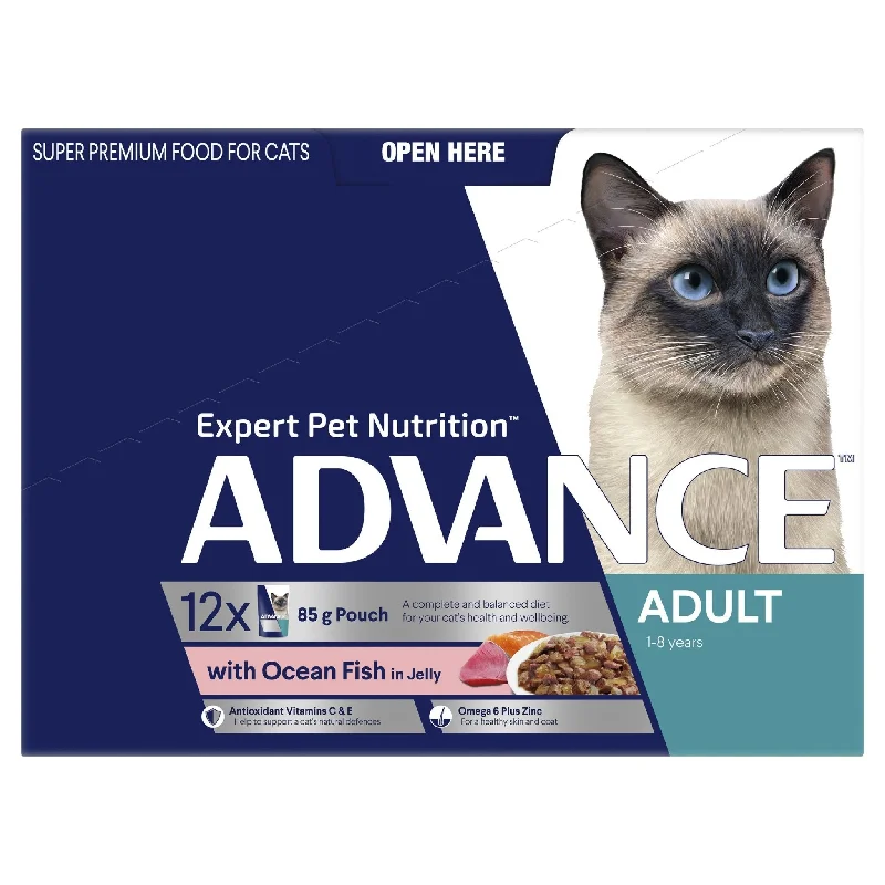 - Food for large dogsADVANCE Adult Wet Cat Food Ocean Fish In Jelly 12x85g Pouches