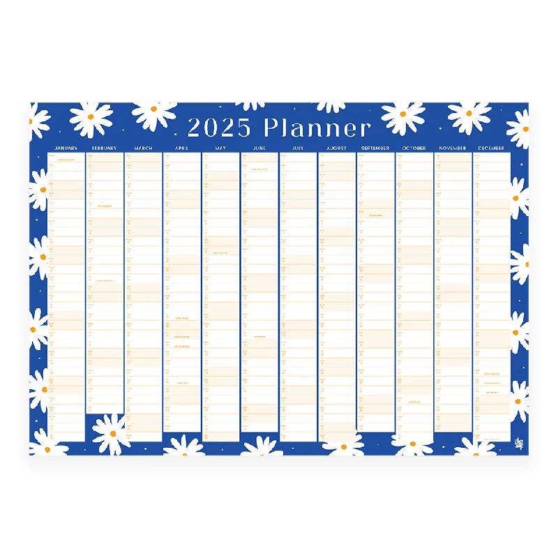 Iko Iko 2025 Wall Planner Daisies Blue