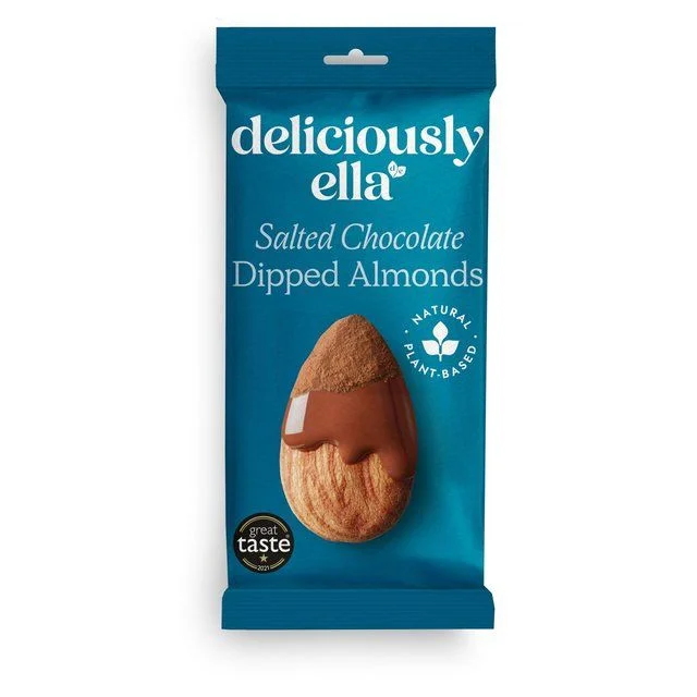 Deliciously Ella Salted Chocolate Dipped Almonds   81g