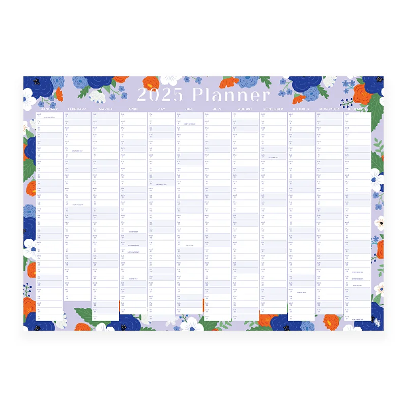 Iko Iko 2025 Wall Planner Bloom Lilac