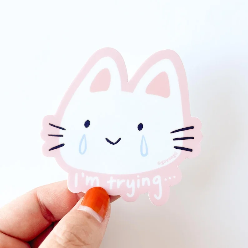 I'm Trying Cat Waterproof Vinyl Sticker