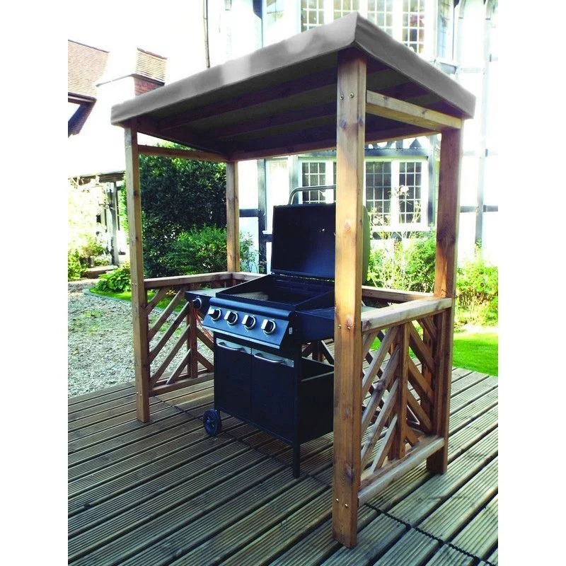 Scandinavian Redwood Garden BBQ Shelter by Charles Taylor Grey