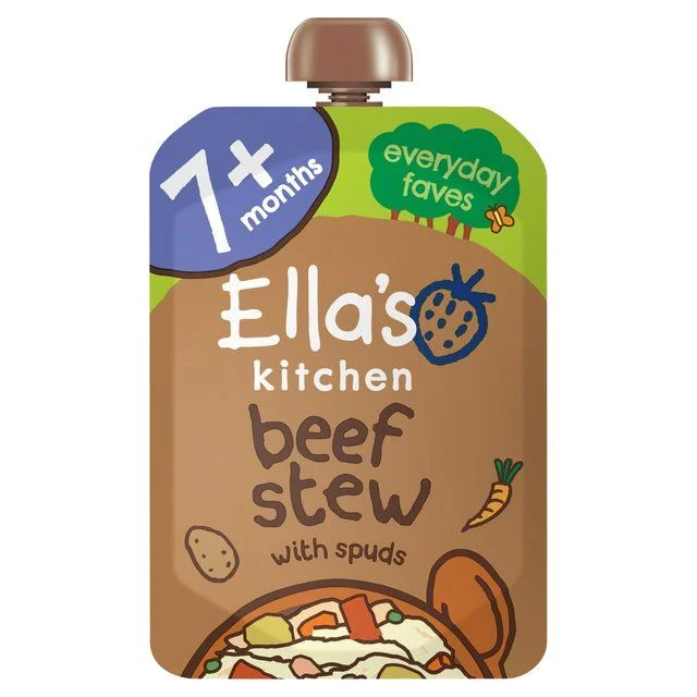 Ella's Kitchen Beef Stew Baby Food Pouch 7+ Months   130g