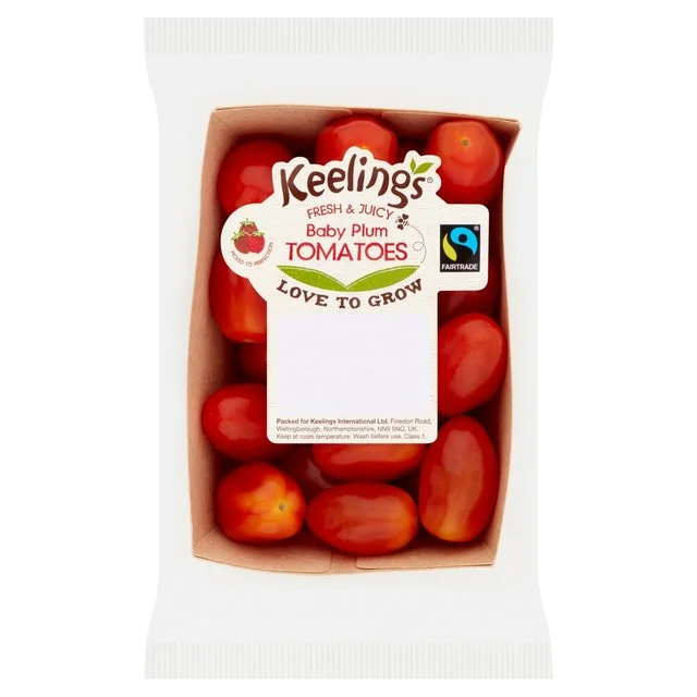 Keelings Fairtrade Baby Plum Tomatoes   250g