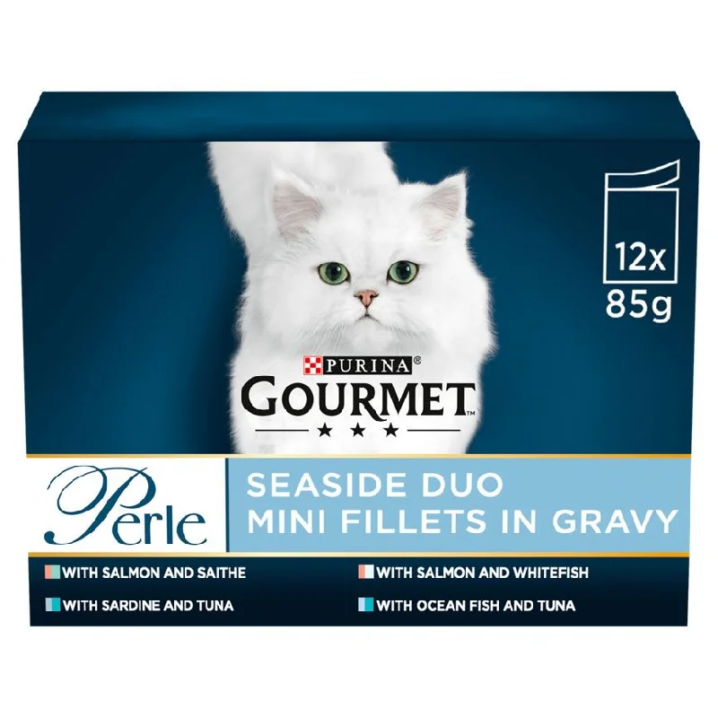    - Grain-free cat food recommendations  Gourmet Perle Cat Food Pouches Seaside Duo