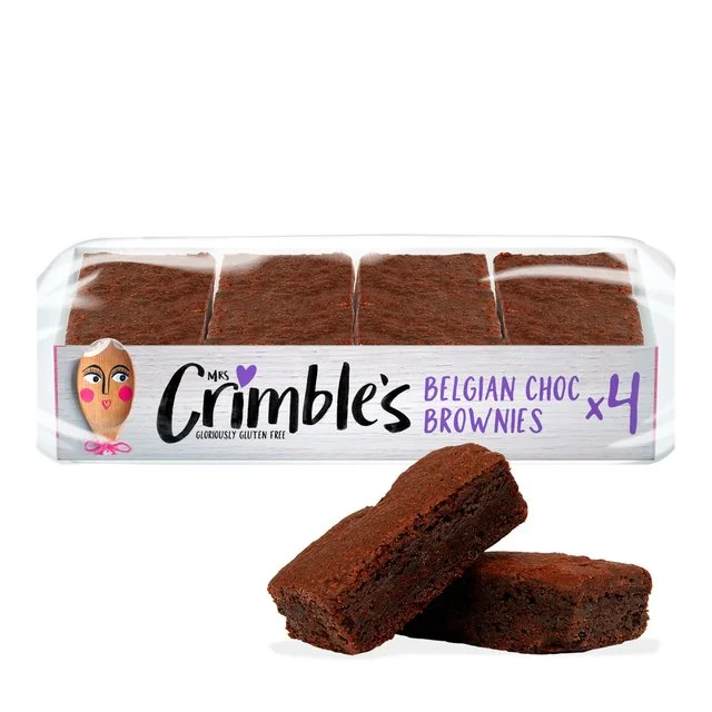 Mrs Crimble's Gluten Free Belgian Choc Brownies   4 per pack