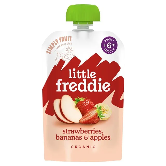 Little Freddie Organic Fragrant Strawberries Bananas & Apples   100g