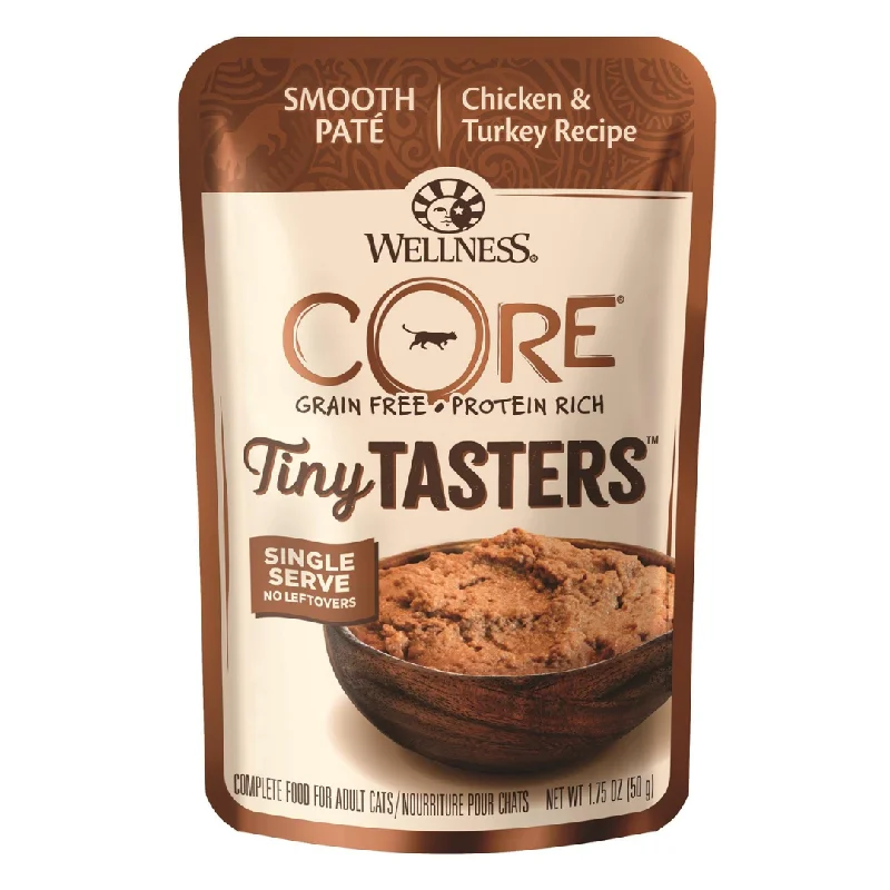    - Cat food for picky eaters  Wellness Core Tiny Tasters Chicken & Turkey Wet Cat Food Pouches