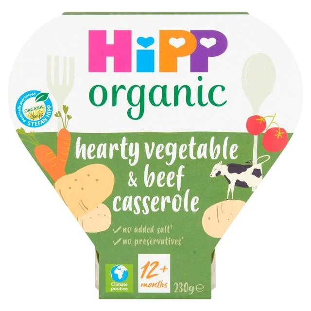 HiPP Organic Vegetable & Beef Casserole Toddler Tray Meal 1-3 Years    230g