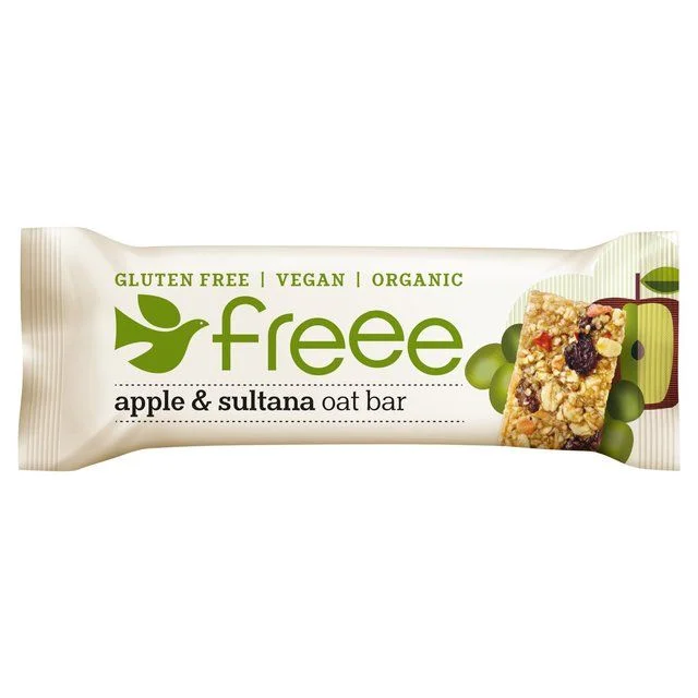 Freee Gluten Free Organic Apple Oat Bar With Sultanas   35g