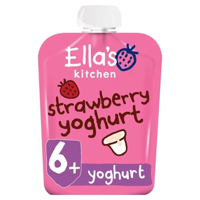 Ella's Kitchen Strawberry Greek Style Yoghurt Baby Food Pouch 6+ Months   90g