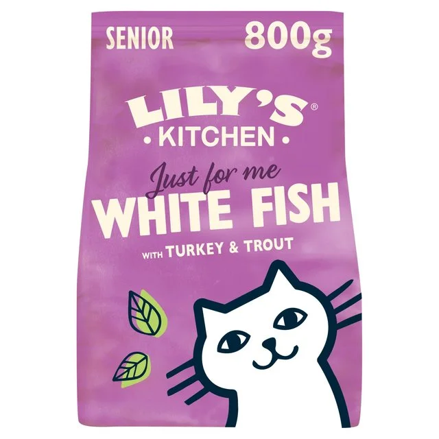 Lily's Kitchen Cat White Fish &Turkey Senior Recipe Dry Food   800g