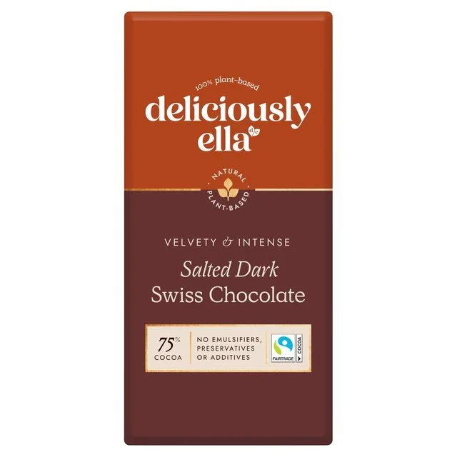 Deliciously Ella Dark Salt Swiss Chocolate   80g