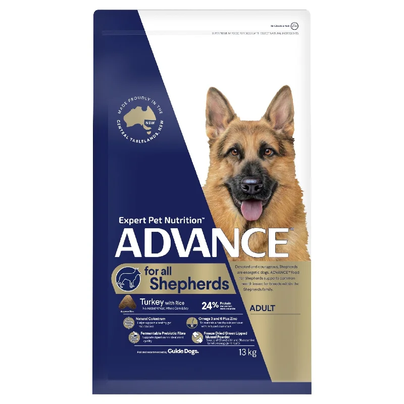 - Food for picky dogsADVANCE Shepherds Dry Dog Food Turkey with Rice 13kg Bag