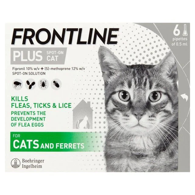 FRONTLINE Plus Flea & Tick Treatment Cat   6 per pack