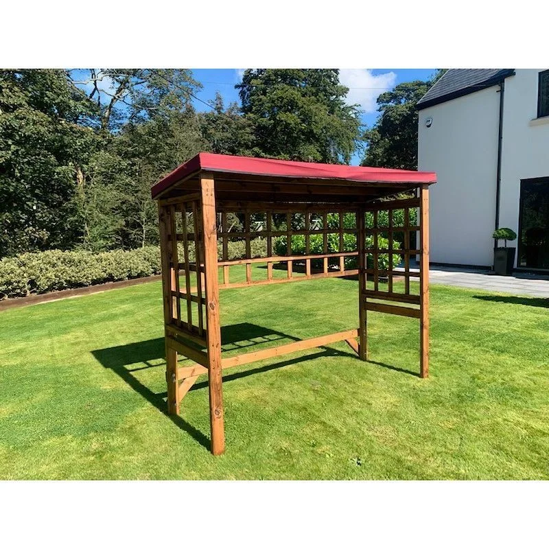 Scandinavian Redwood Garden BBQ Shelter by Charles Taylor Burgundy