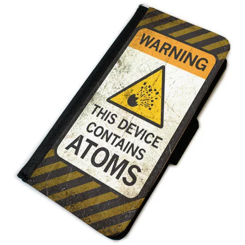 This Device Contains Atoms: Phone Wallet Case (by Wondermark)