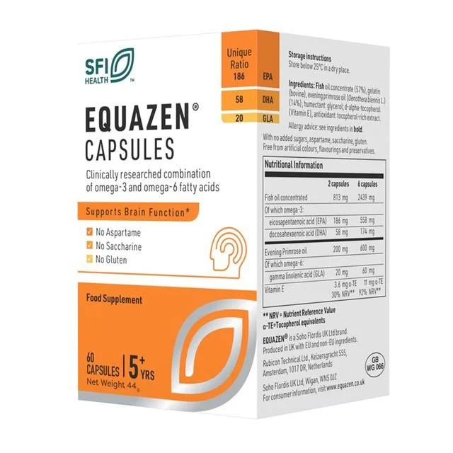 Equazen Naturally Sourced Omega 3 with Omega 6 Capsules   60 per pack